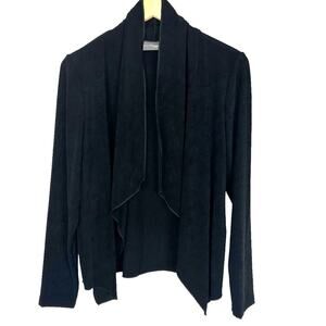 Chico's Travelers Short Cardigan Black Size 0‎ XS 4-6 Goth Office Waterfall Top